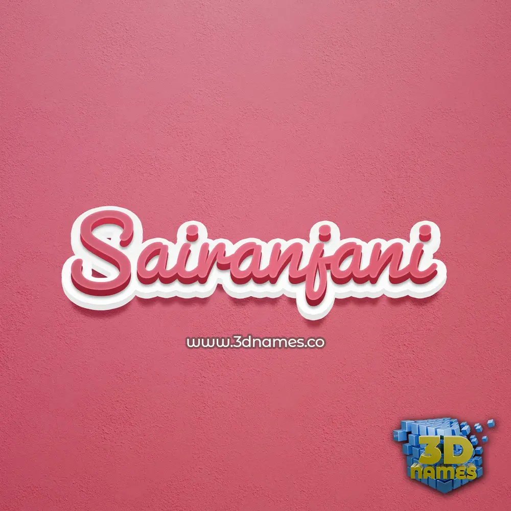 sairanjani in Red Scribble style - 3D name wallpaper