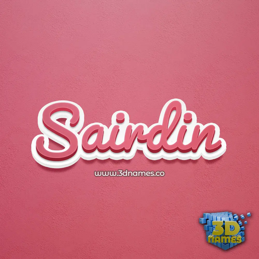 sairdin in Red Scribble style - 3D name wallpaper