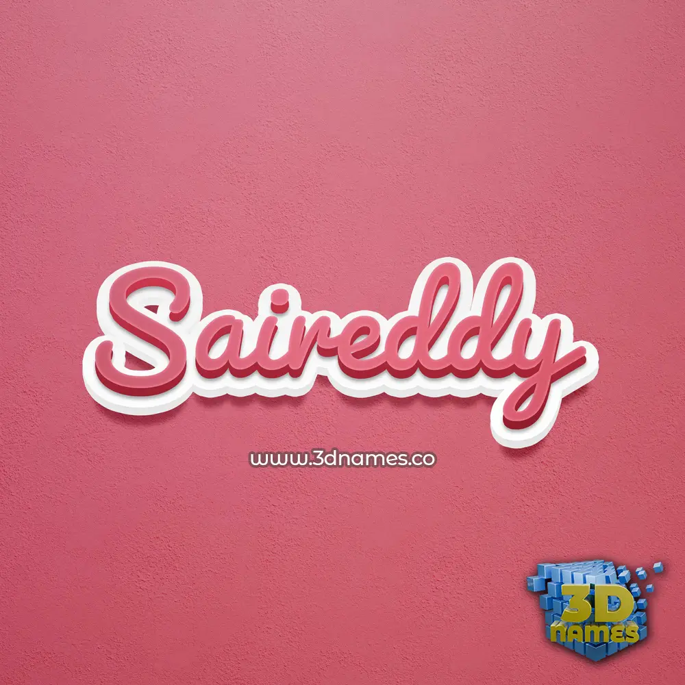 saireddy in Red Scribble style - 3D name wallpaper