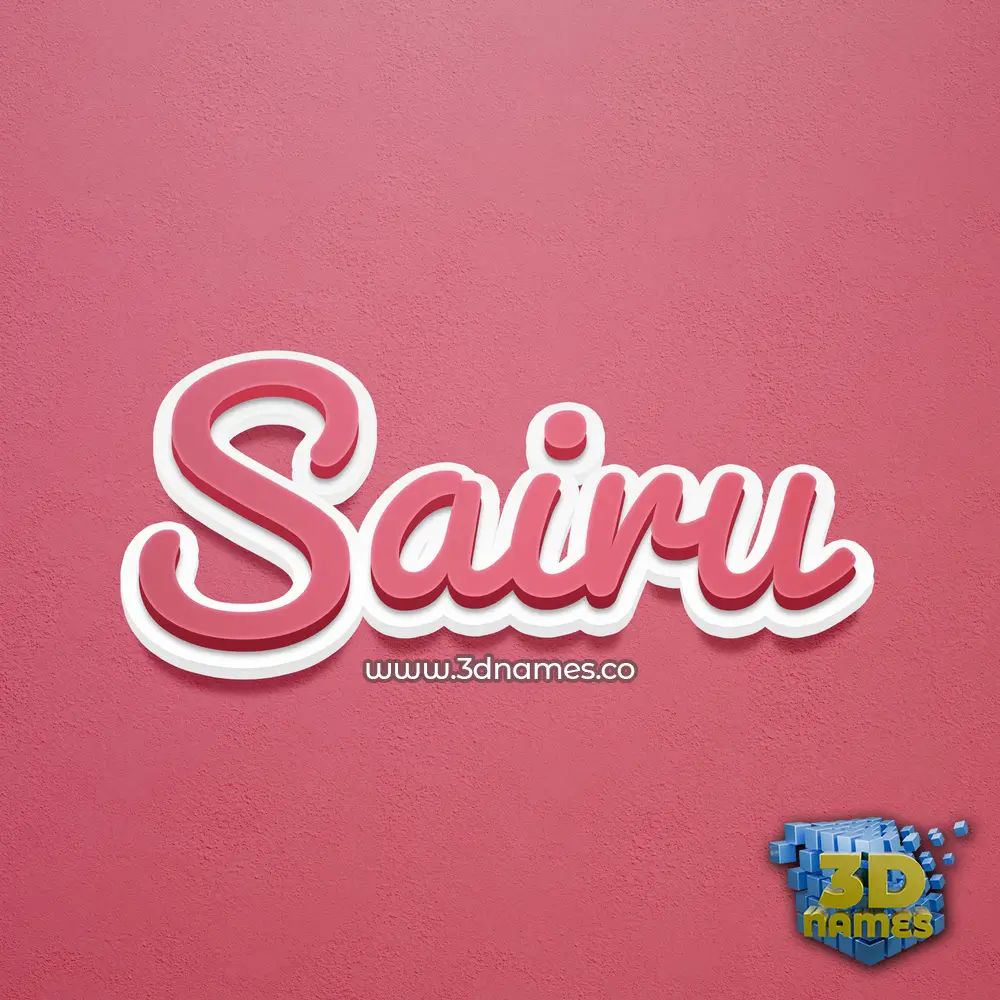 sairu in Red Scribble style - 3D name wallpaper