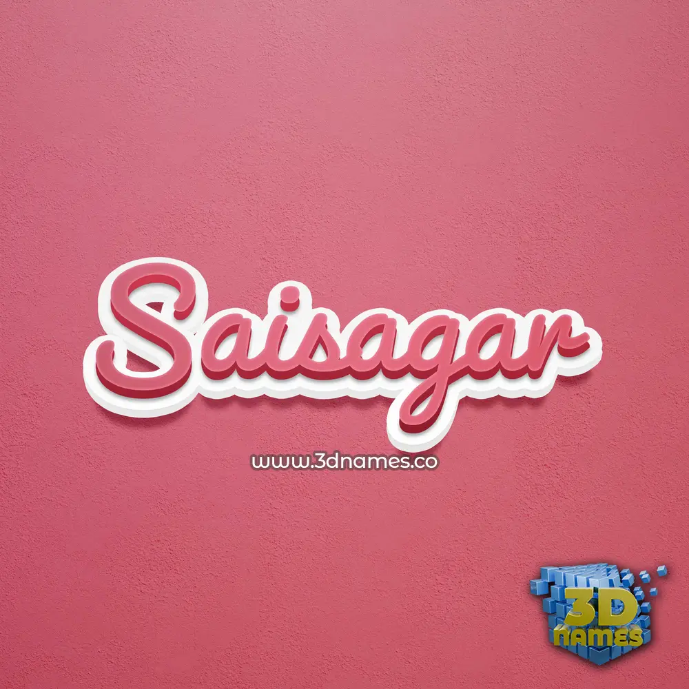 saisagar in Red Scribble style - 3D name wallpaper
