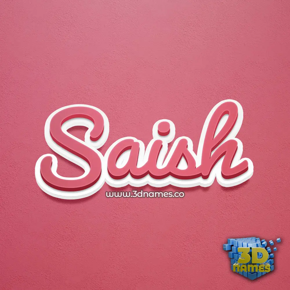 saish in Red Scribble style - 3D name wallpaper