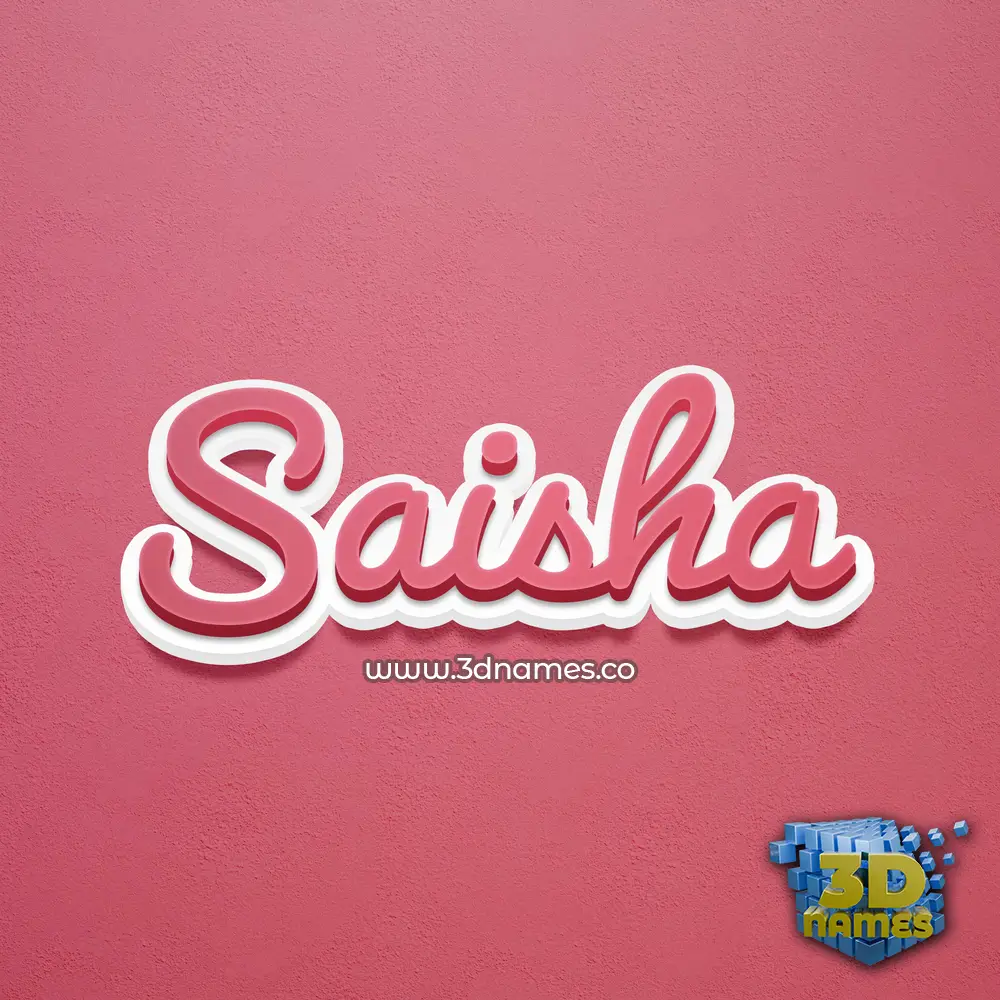 saisha in Red Scribble style - 3D name wallpaper
