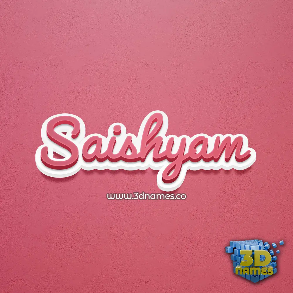 saishyam in Red Scribble style - 3D name wallpaper