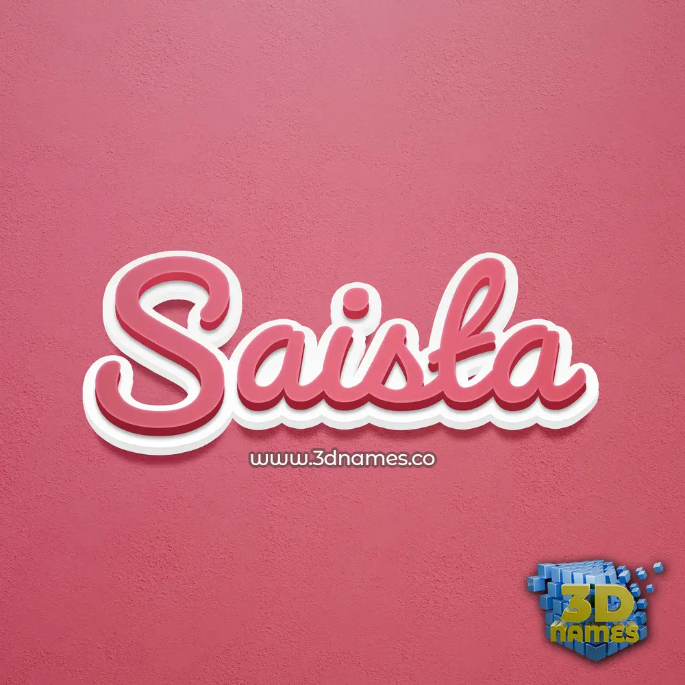 saista in Red Scribble style - 3D name wallpaper