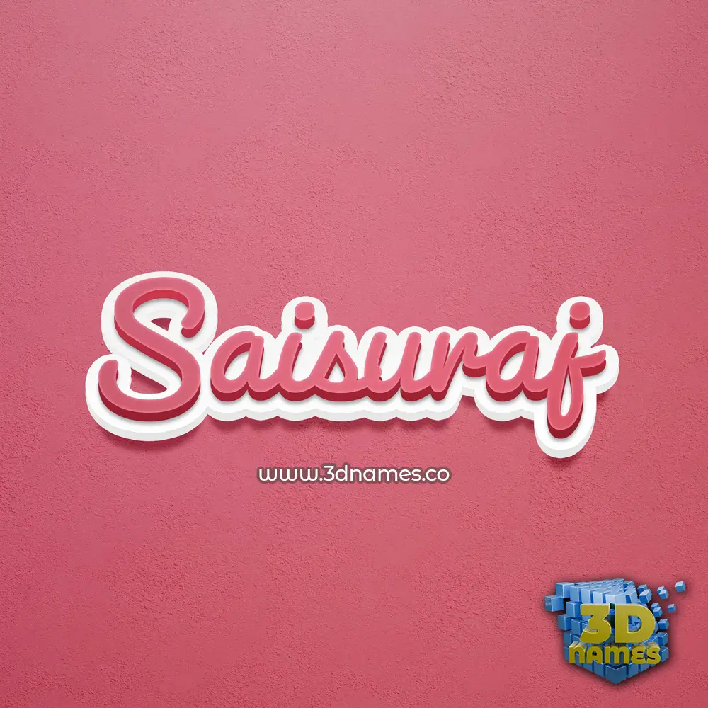saisuraj in Red Scribble style - 3D name wallpaper