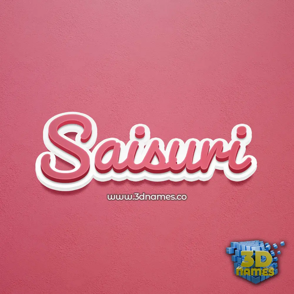 saisuri in Red Scribble style - 3D name wallpaper