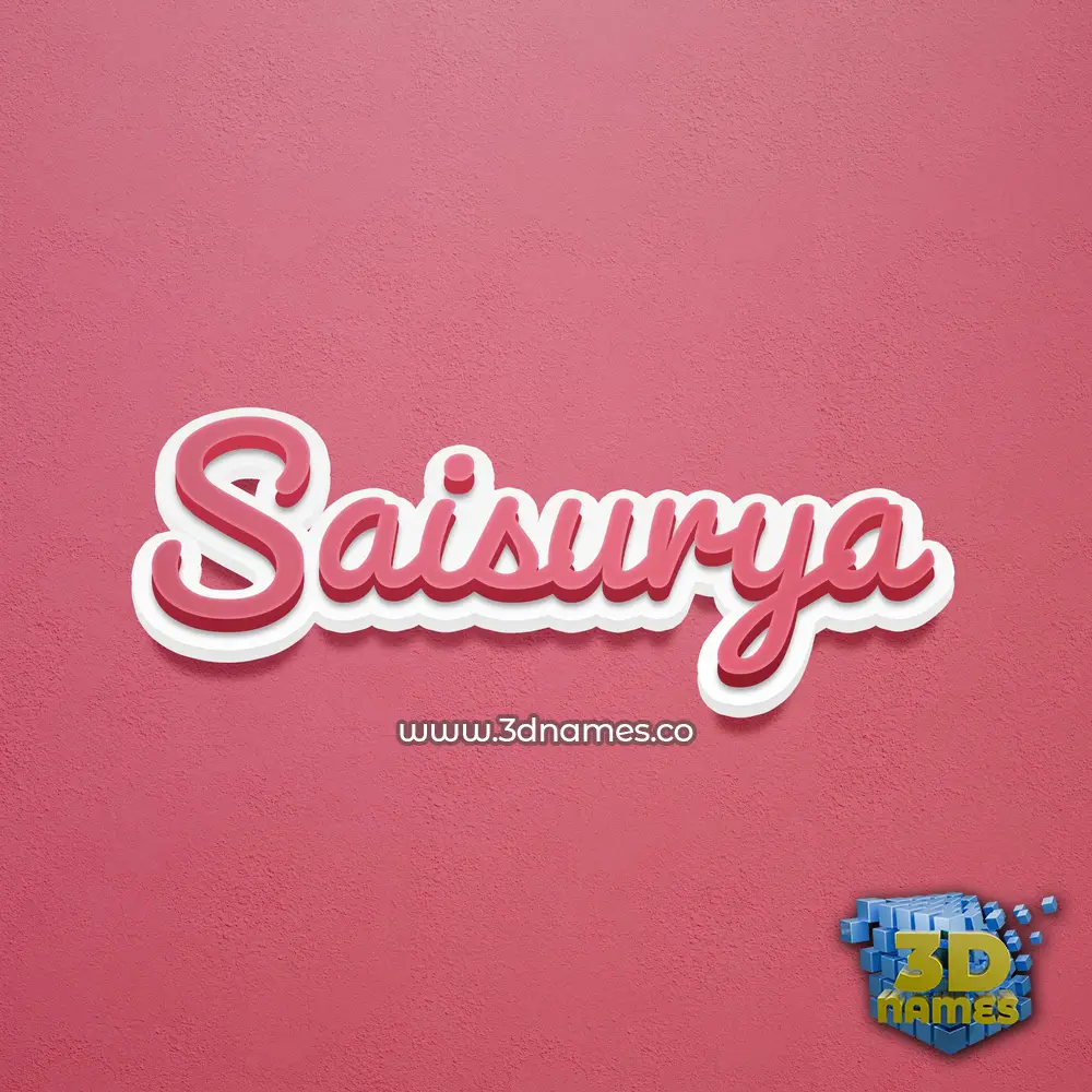 saisurya in Red Scribble style - 3D name wallpaper
