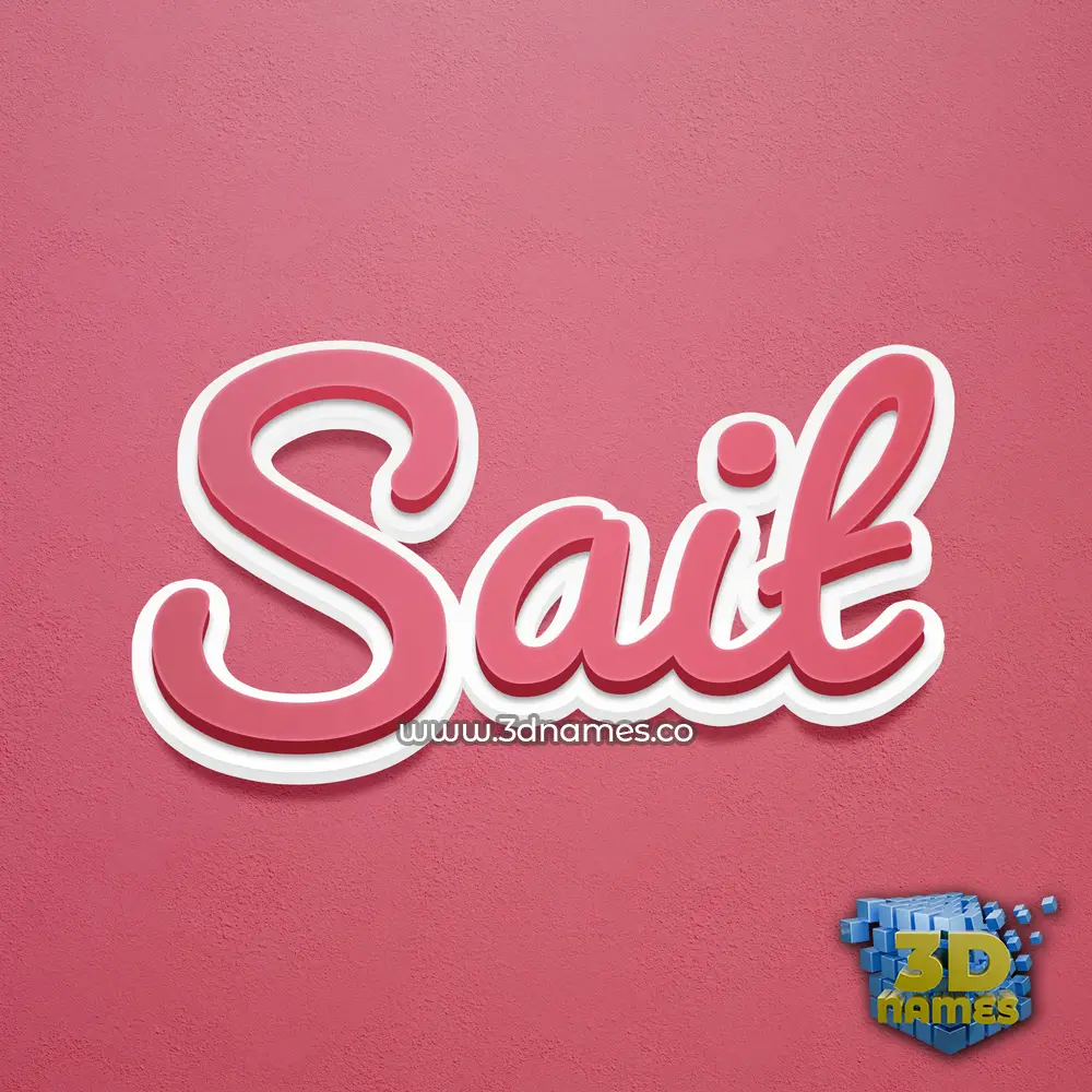 sait in Red Scribble style - 3D name wallpaper