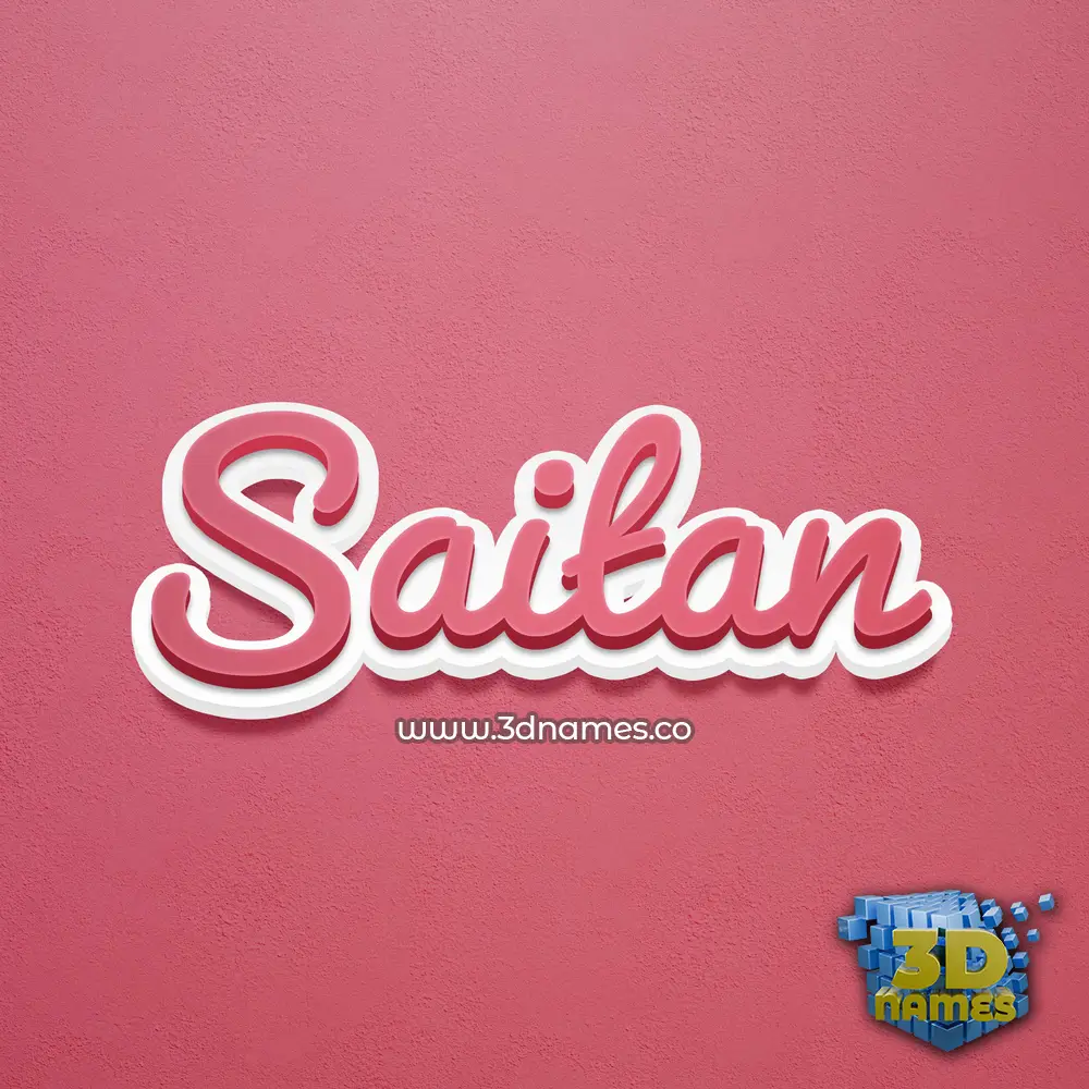 saitan in Red Scribble style - 3D name wallpaper