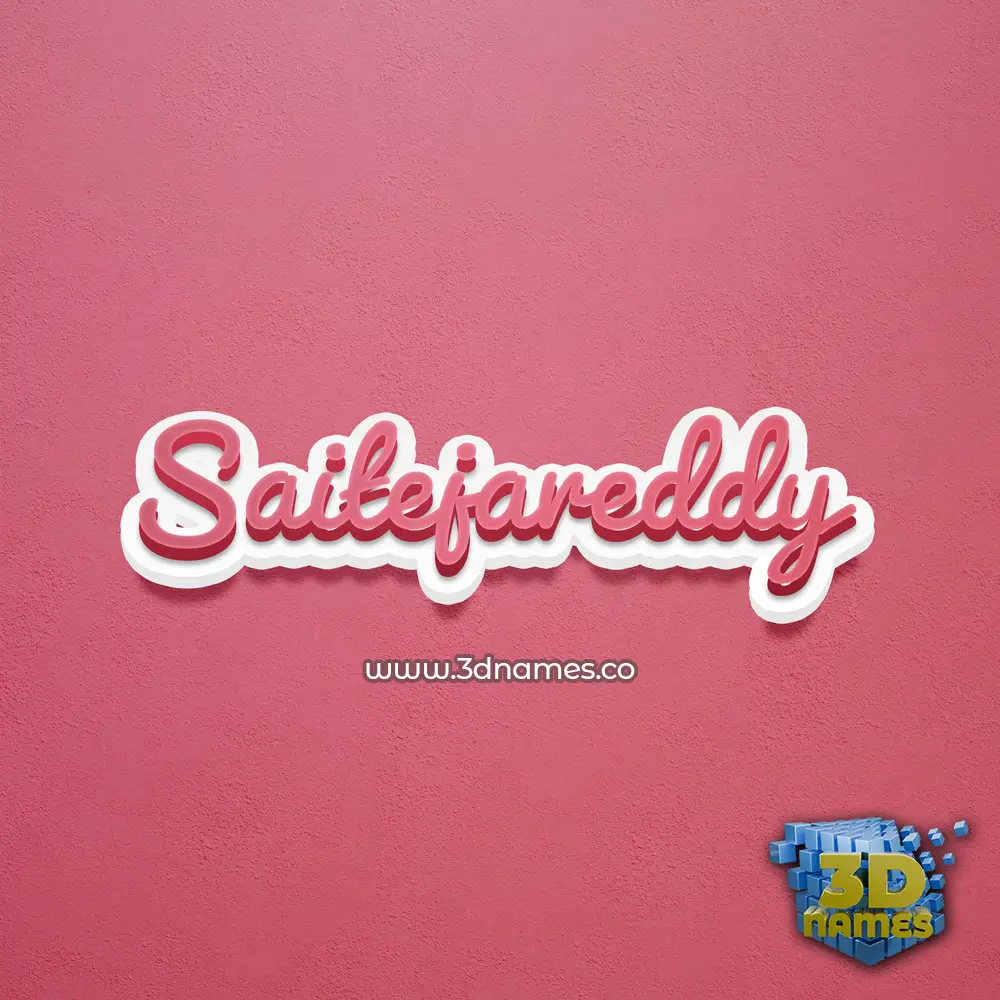 saitejareddy in Red Scribble style - 3D name wallpaper