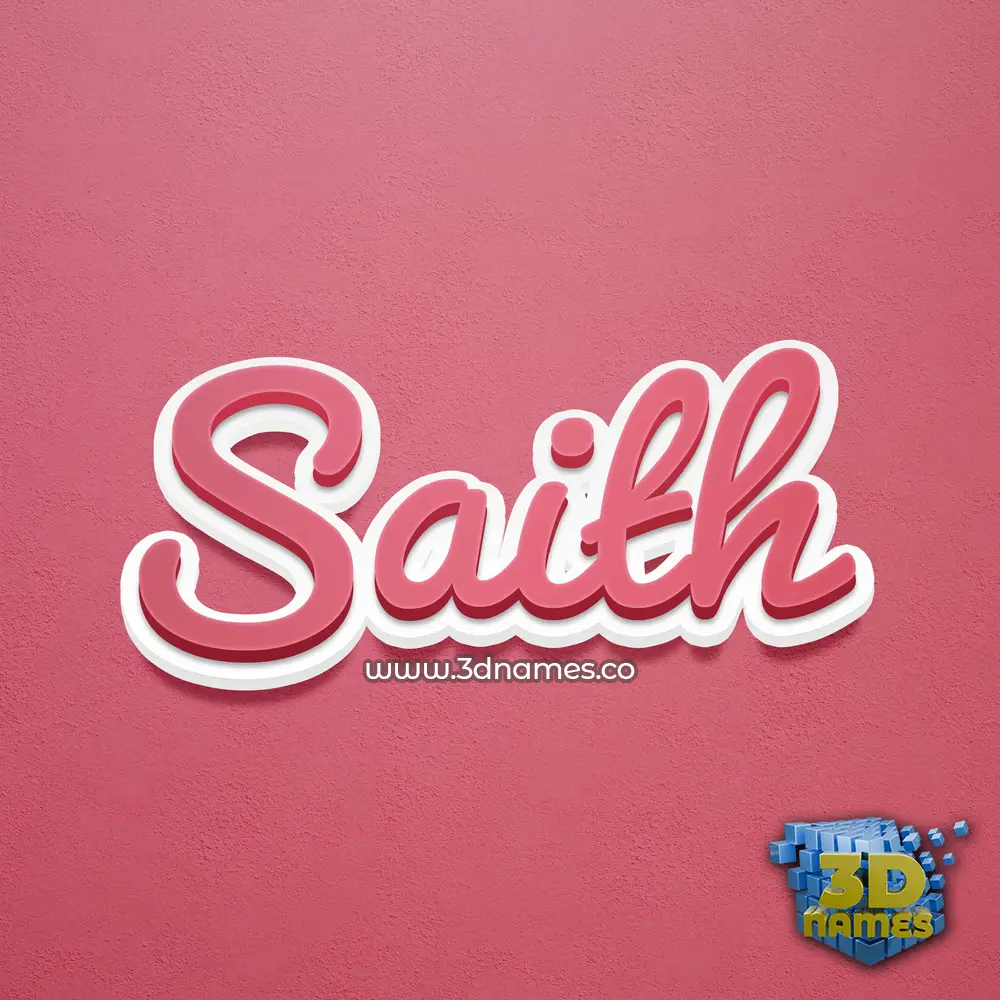saith in Red Scribble style - 3D name wallpaper