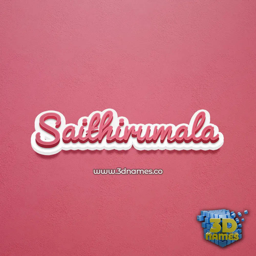saithirumala in Red Scribble style - 3D name wallpaper