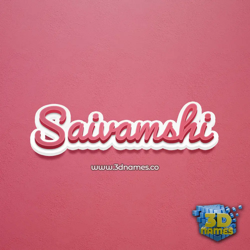 saivamshi in Red Scribble style - 3D name wallpaper