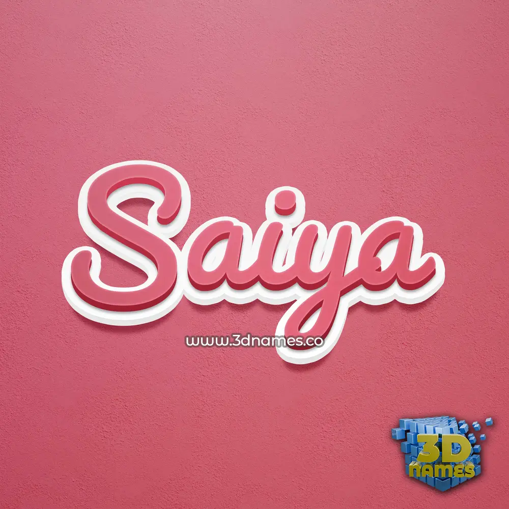 saiya in Red Scribble style - 3D name wallpaper