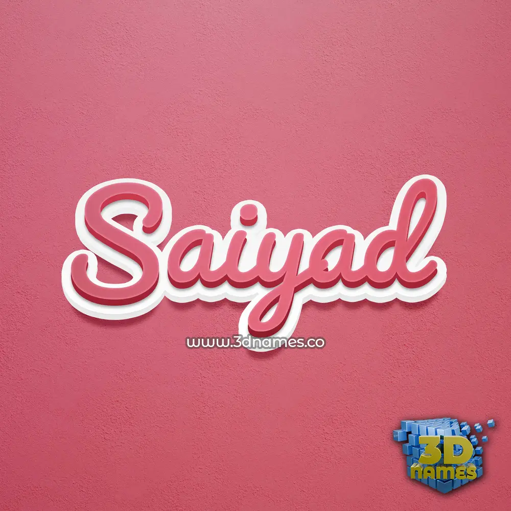 saiyad in Red Scribble style - 3D name wallpaper