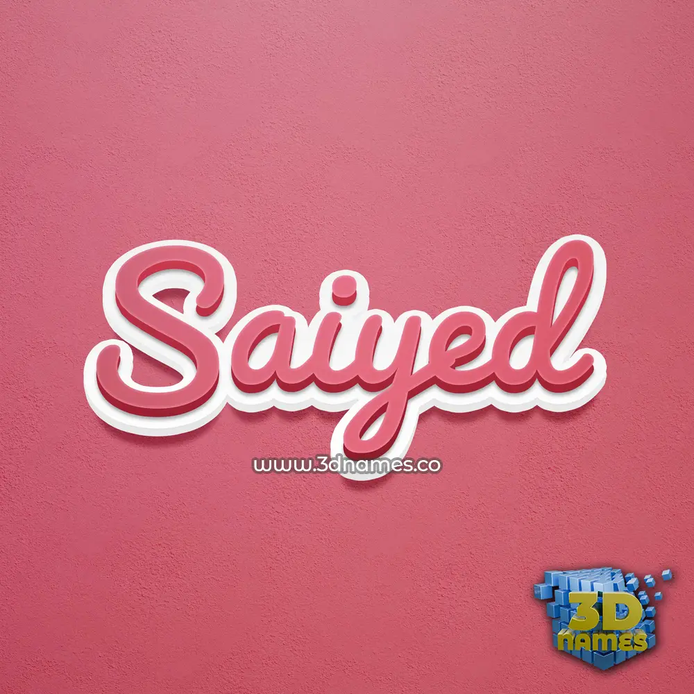 saiyed in Red Scribble style - 3D name wallpaper