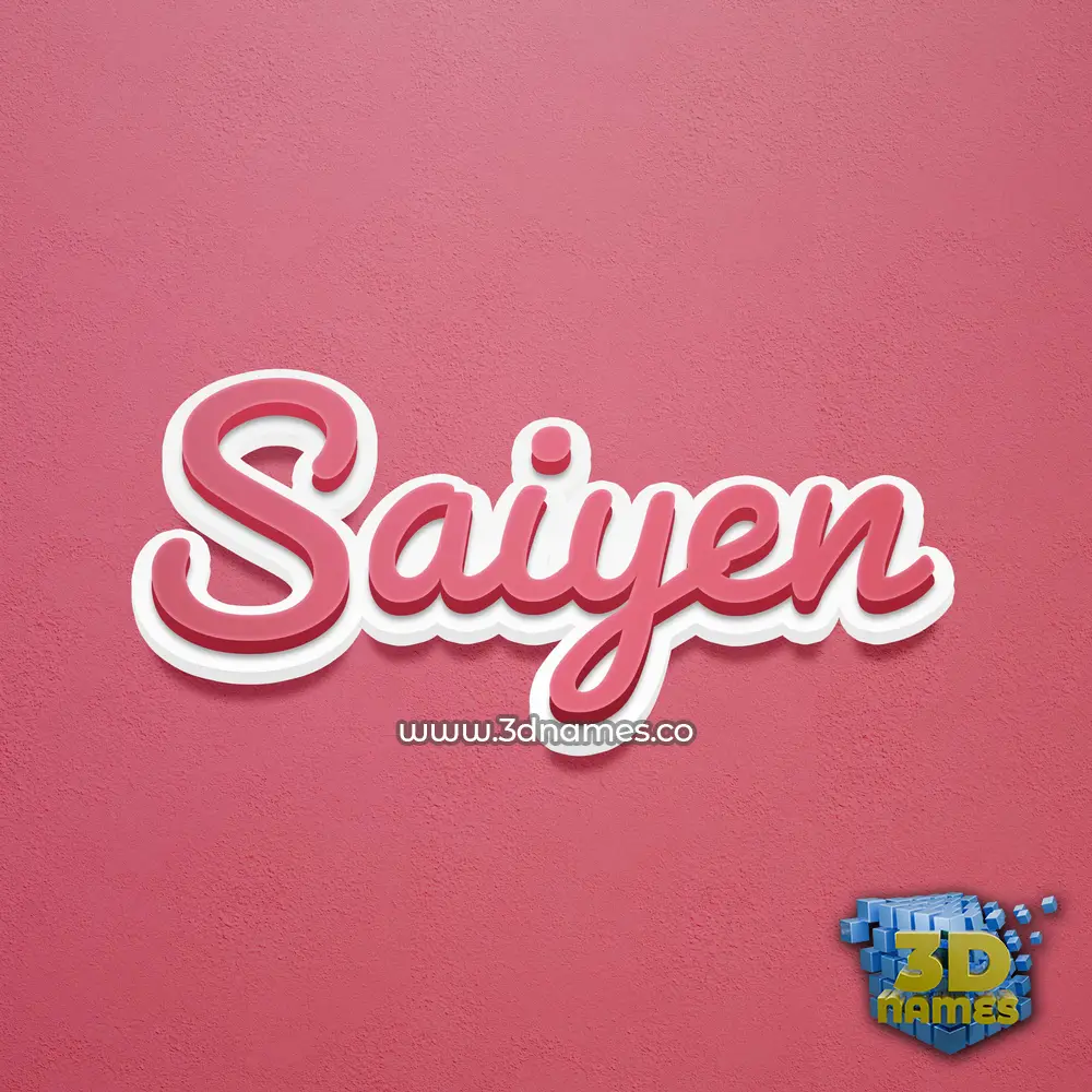 saiyen in Red Scribble style - 3D name wallpaper