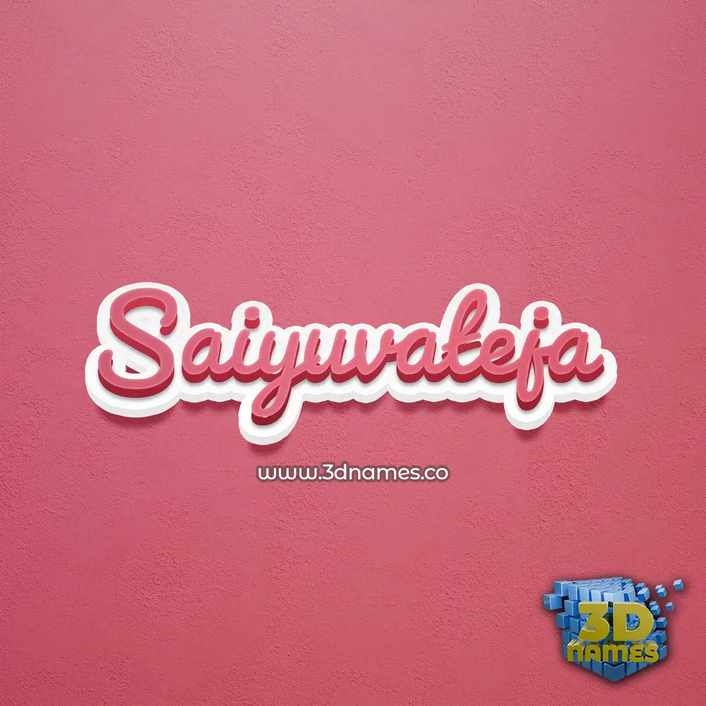 saiyuvateja in Red Scribble style - 3D name wallpaper