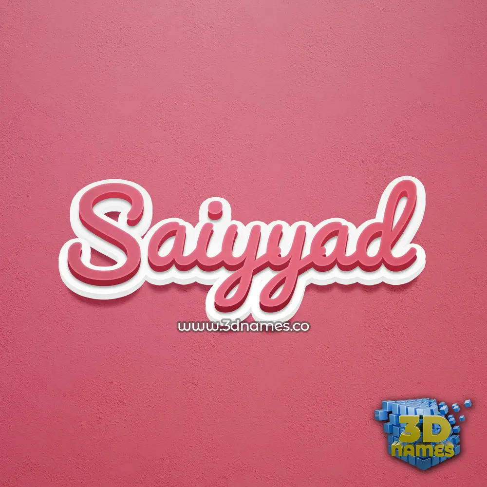 saiyyad in Red Scribble style - 3D name wallpaper