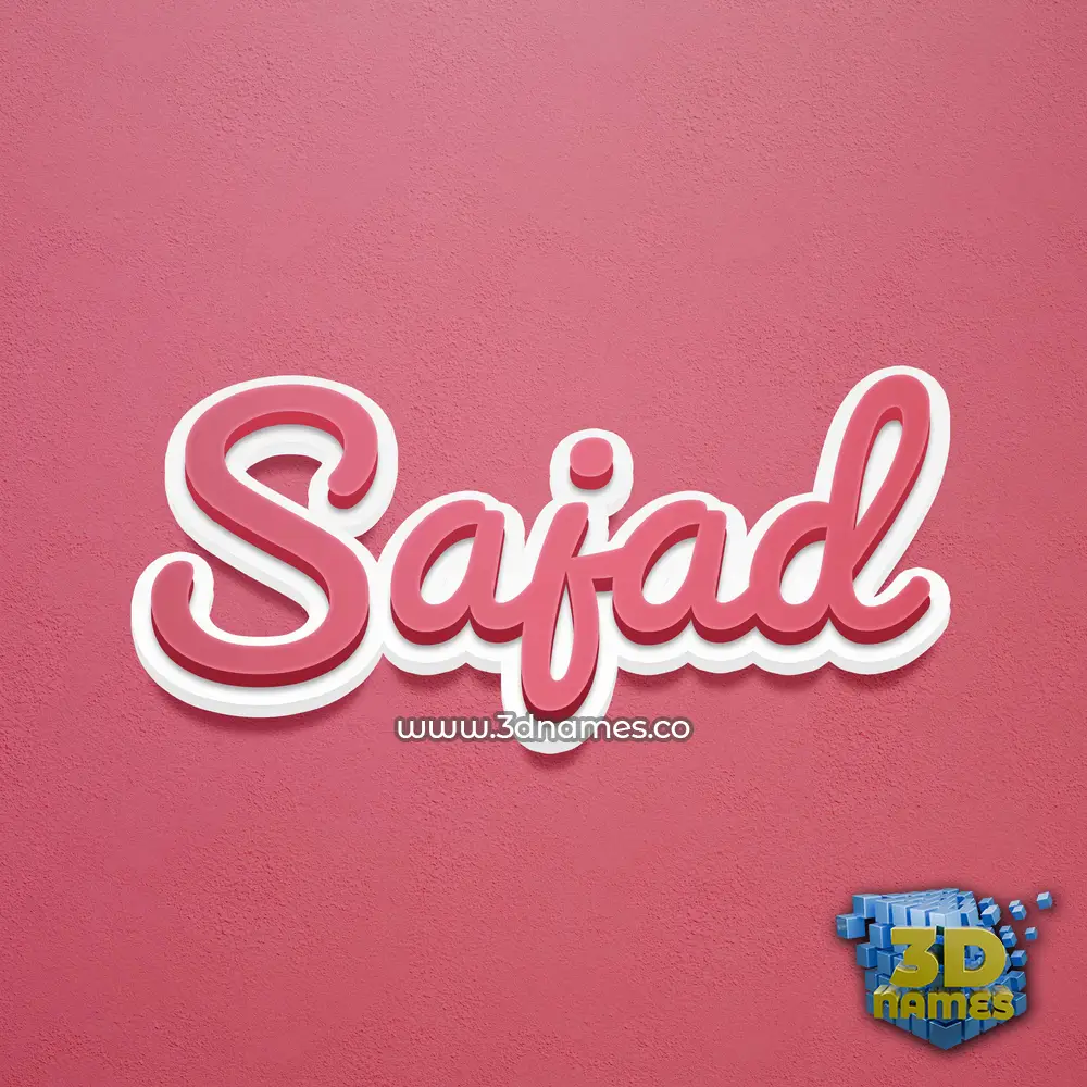 sajad in Red Scribble style - 3D name wallpaper