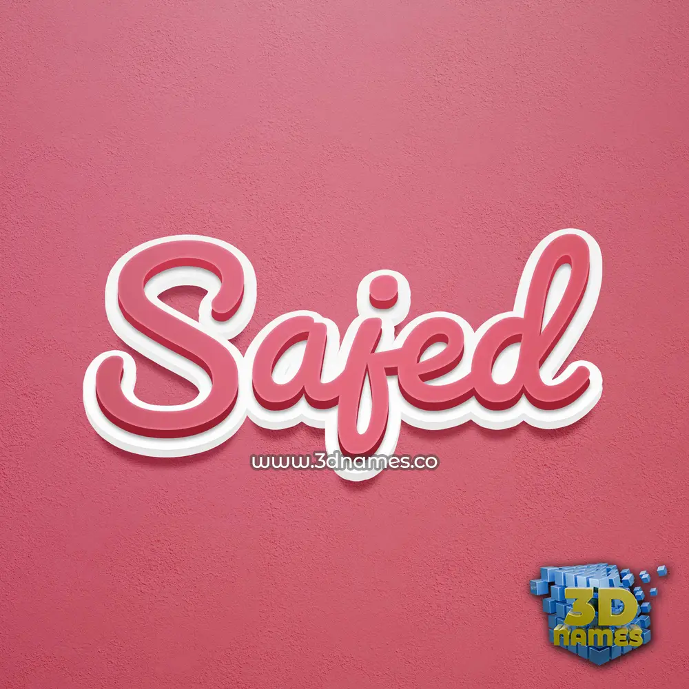 sajed in Red Scribble style - 3D name wallpaper