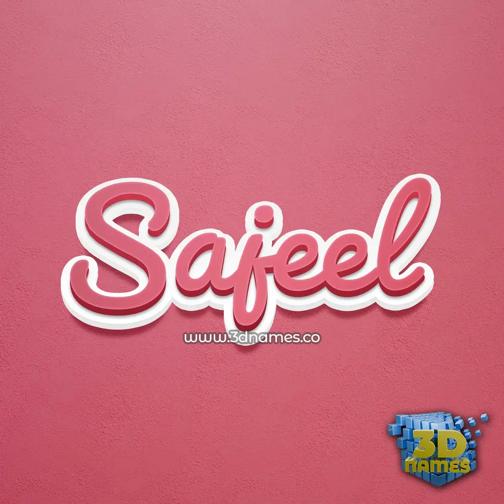 sajeel in Red Scribble style - 3D name wallpaper