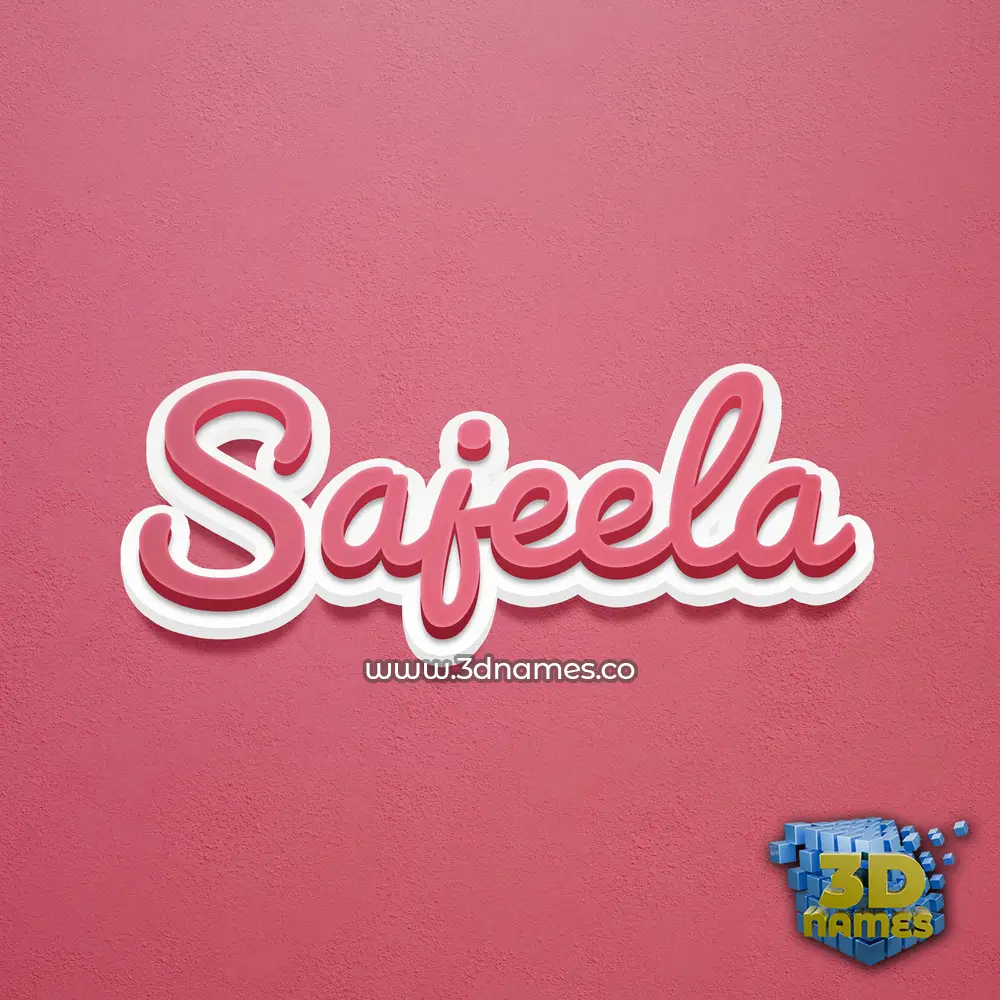 sajeela in Red Scribble style - 3D name wallpaper