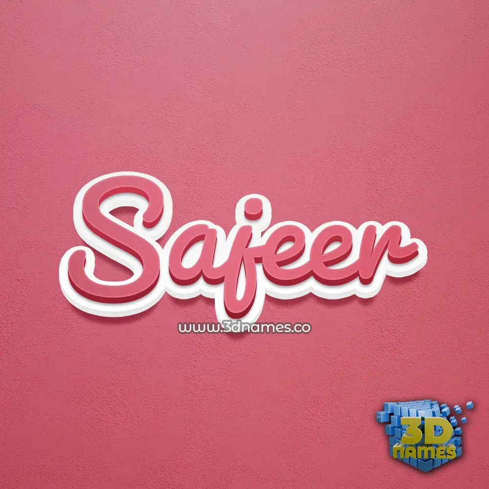sajeer in Red Scribble style - 3D name wallpaper