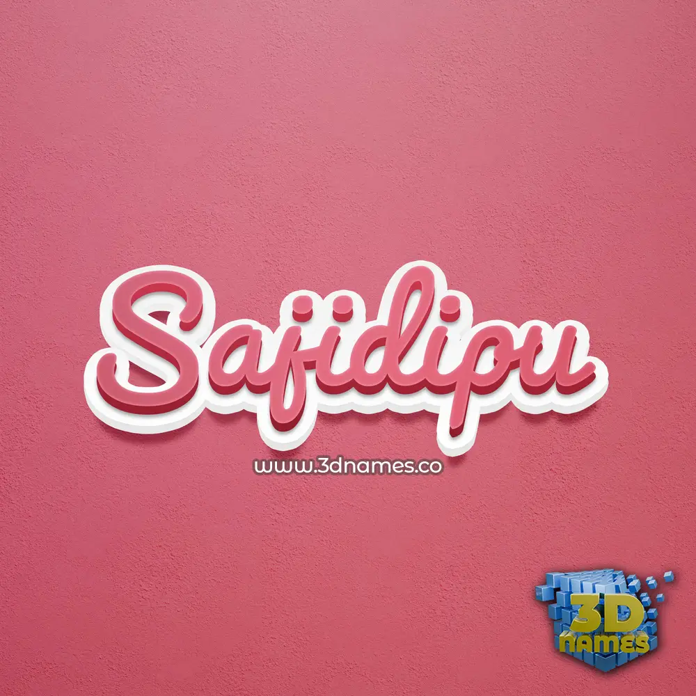 sajidipu in Red Scribble style - 3D name wallpaper