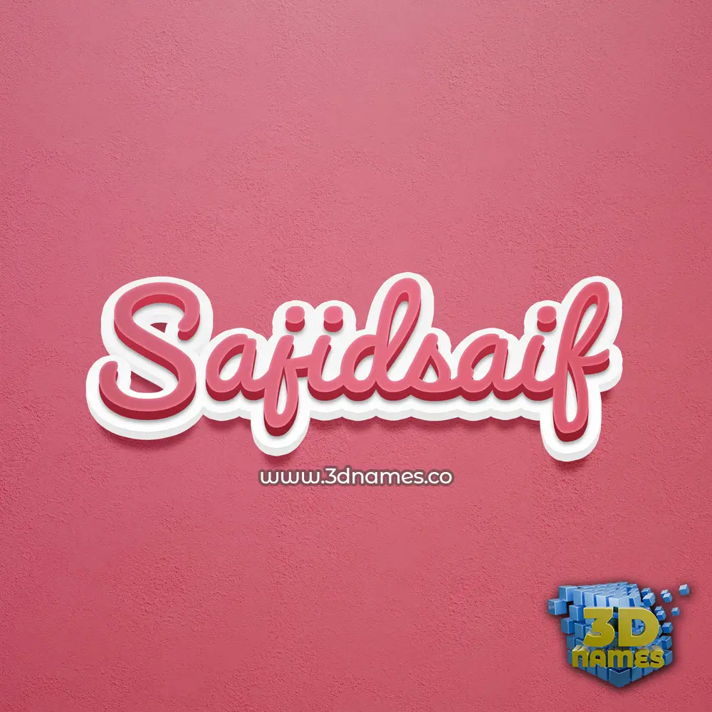 sajidsaif in Red Scribble style - 3D name wallpaper