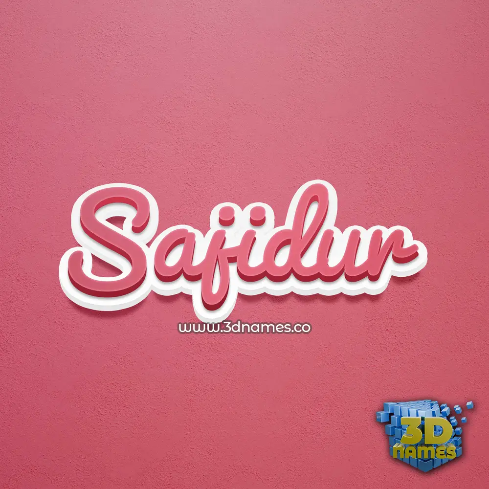 sajidur in Red Scribble style - 3D name wallpaper
