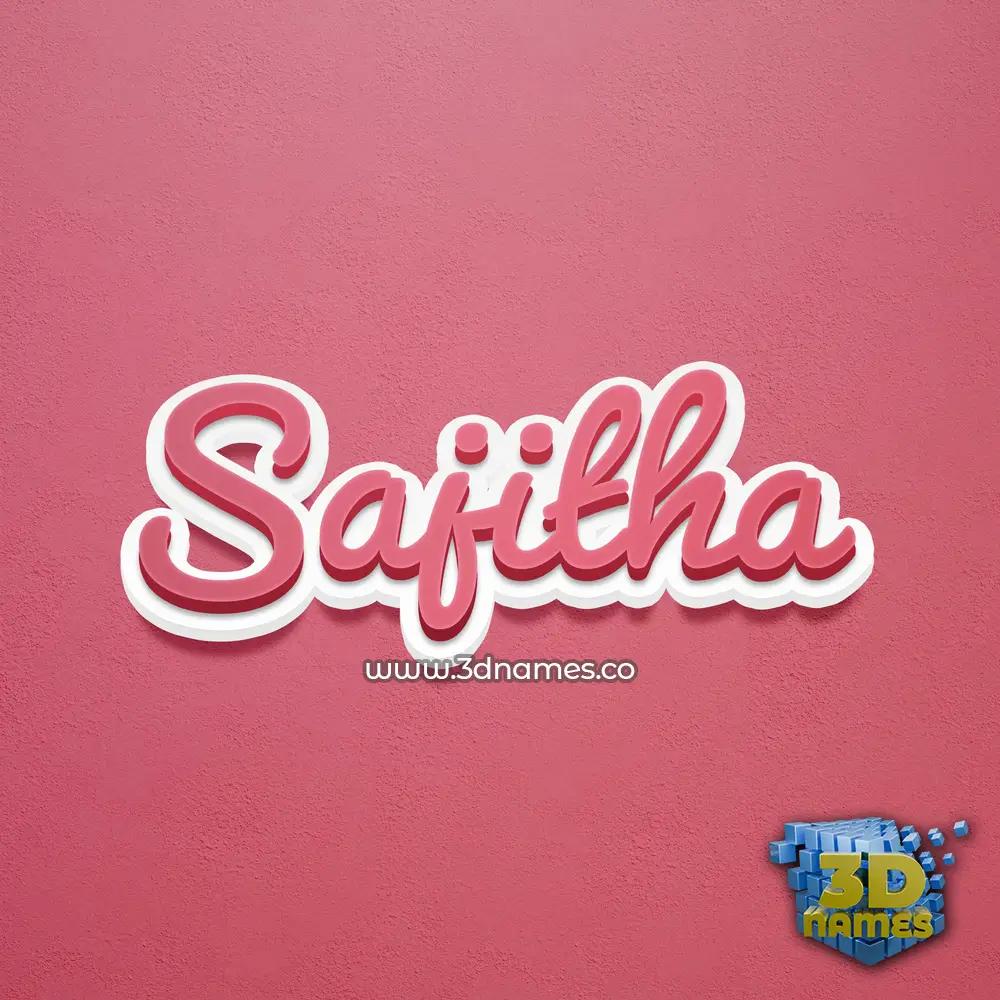 sajitha in Red Scribble style - 3D name wallpaper