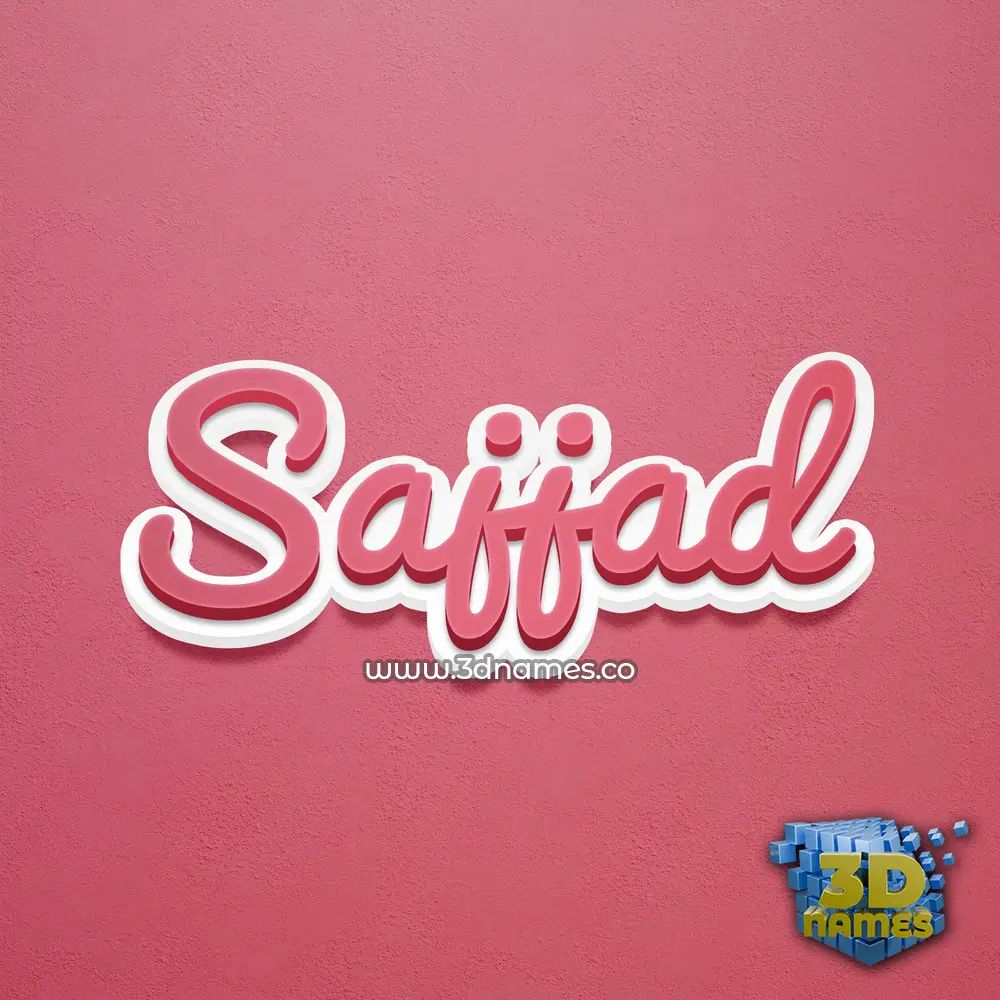 sajjad in Red Scribble style - 3D name wallpaper