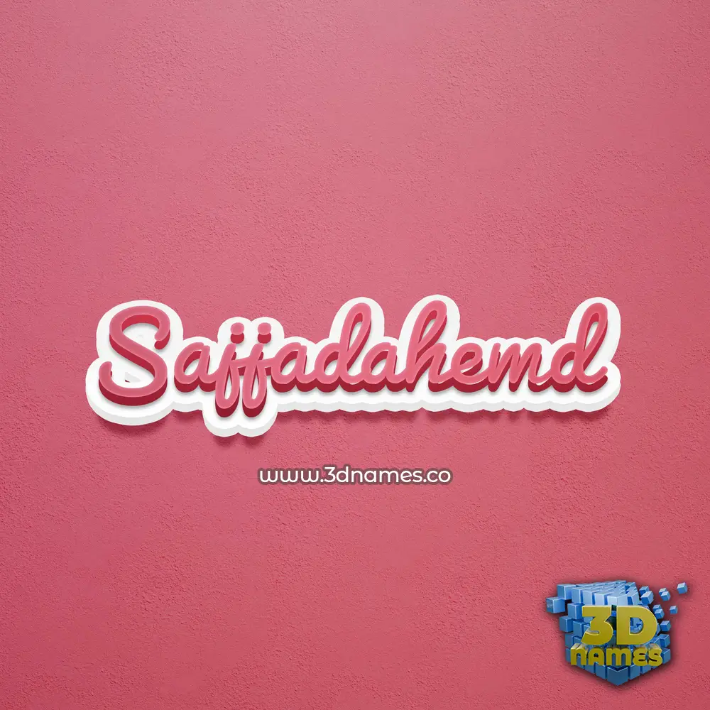 sajjadahemd in Red Scribble style - 3D name wallpaper