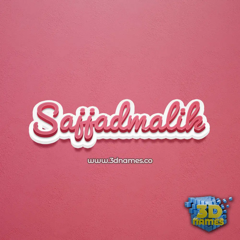 sajjadmalik in Red Scribble style - 3D name wallpaper