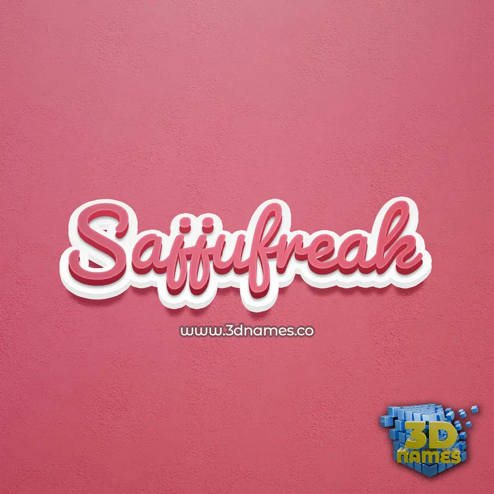 sajjufreak in Red Scribble style - 3D name wallpaper