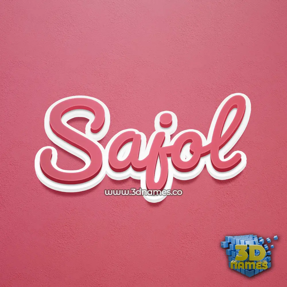 sajol in Red Scribble style - 3D name wallpaper