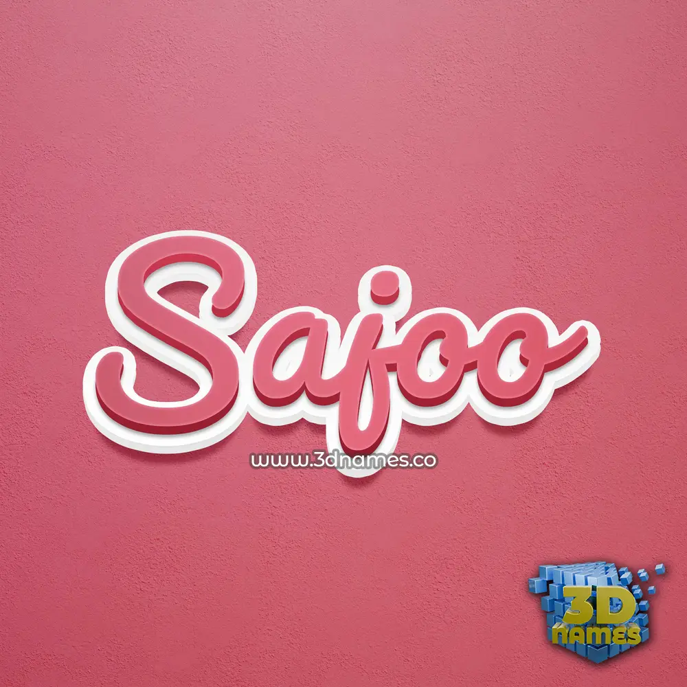 sajoo in Red Scribble style - 3D name wallpaper