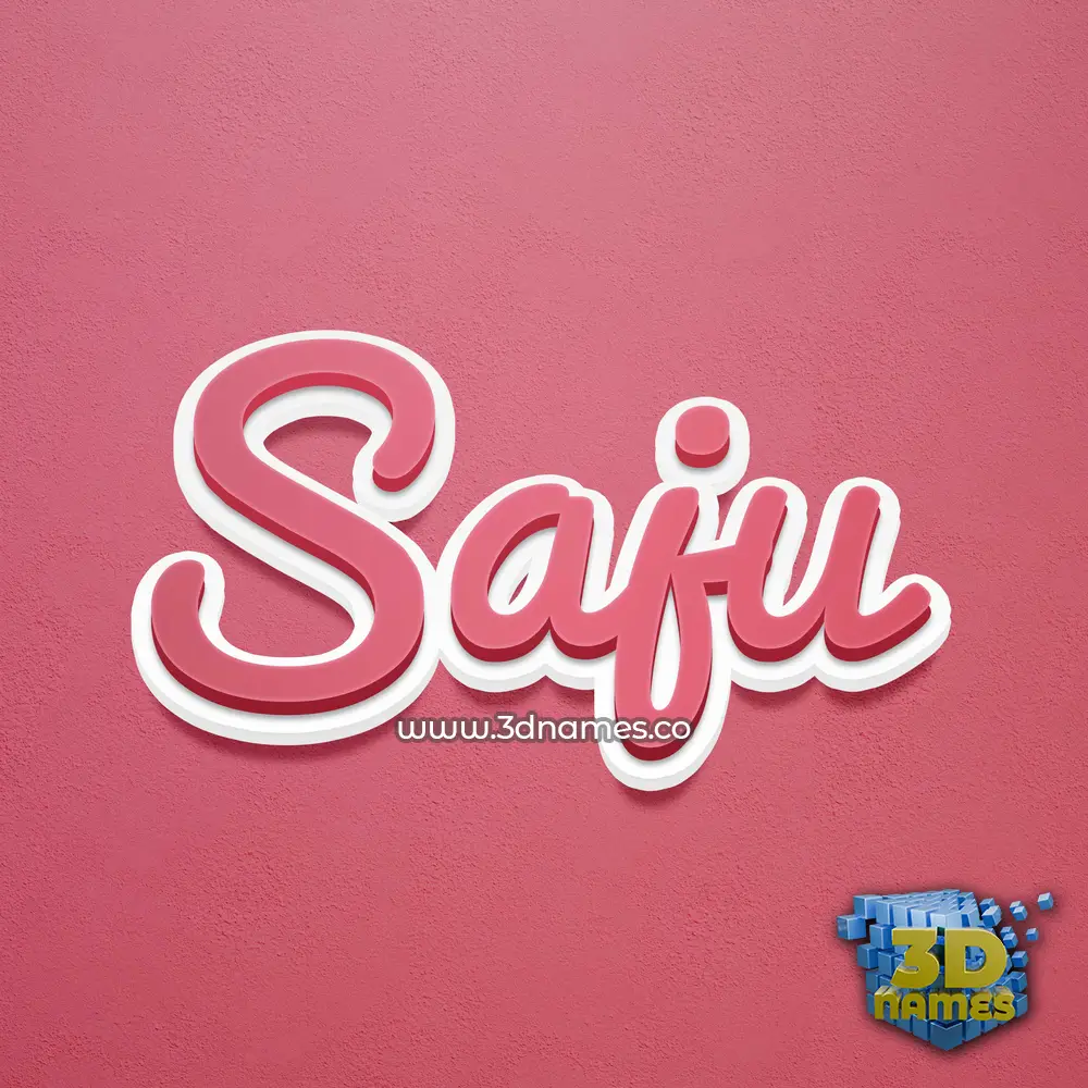 saju in Red Scribble style - 3D name wallpaper