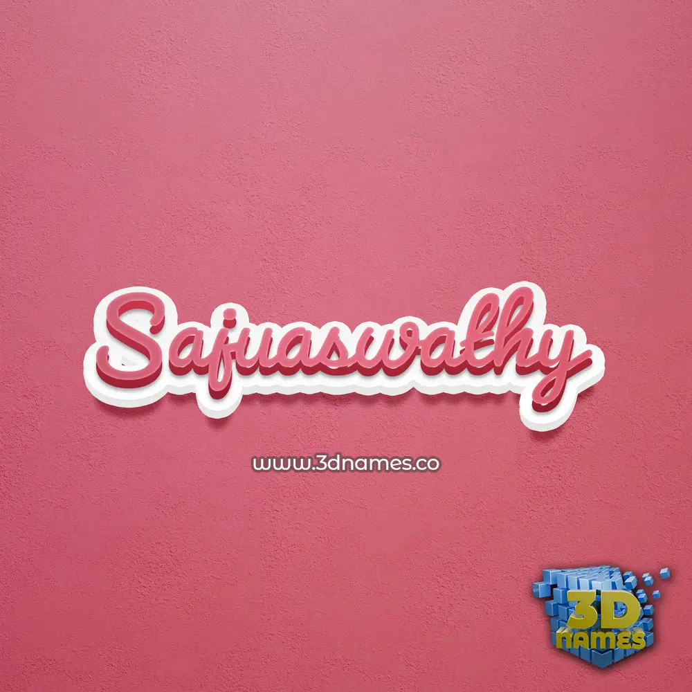 sajuaswathy in Red Scribble style - 3D name wallpaper