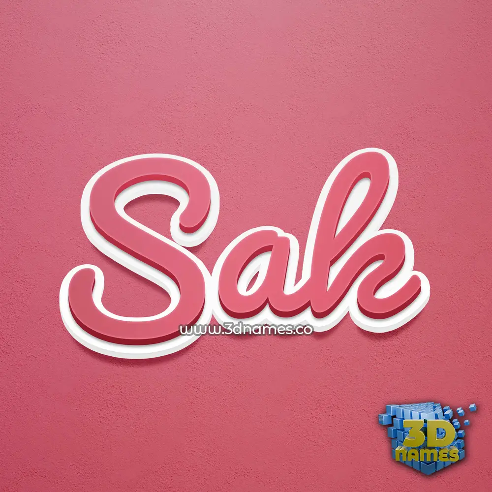 sak in Red Scribble style - 3D name wallpaper