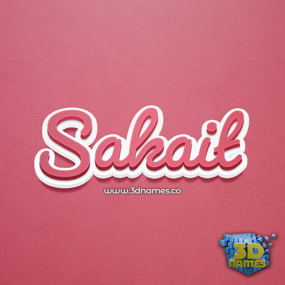 sakait in Red Scribble style - 3D name wallpaper