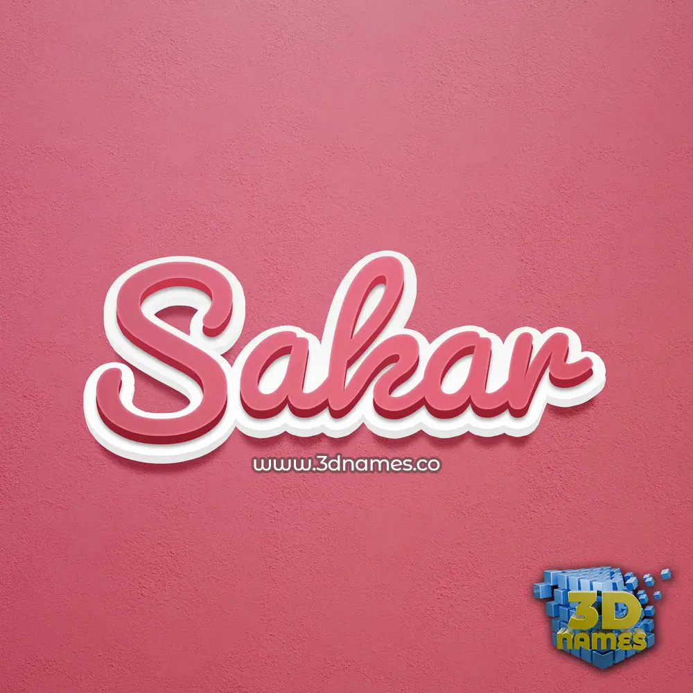 sakar in Red Scribble style - 3D name wallpaper