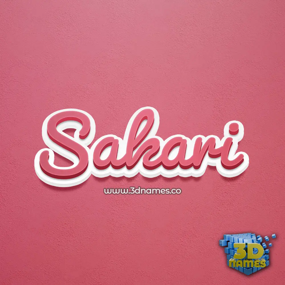 sakari in Red Scribble style - 3D name wallpaper
