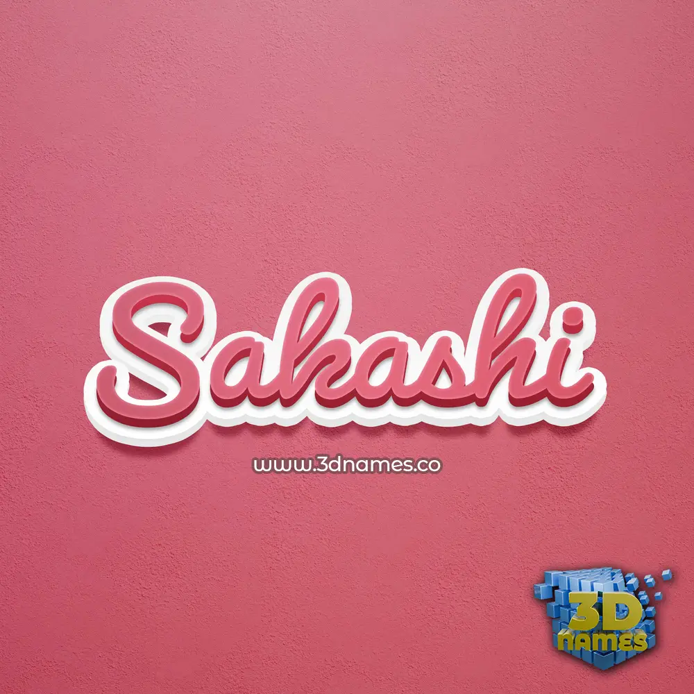 sakashi in Red Scribble style - 3D name wallpaper