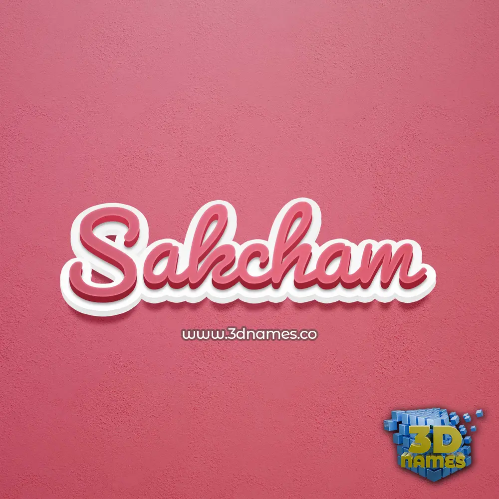 sakcham in Red Scribble style - 3D name wallpaper