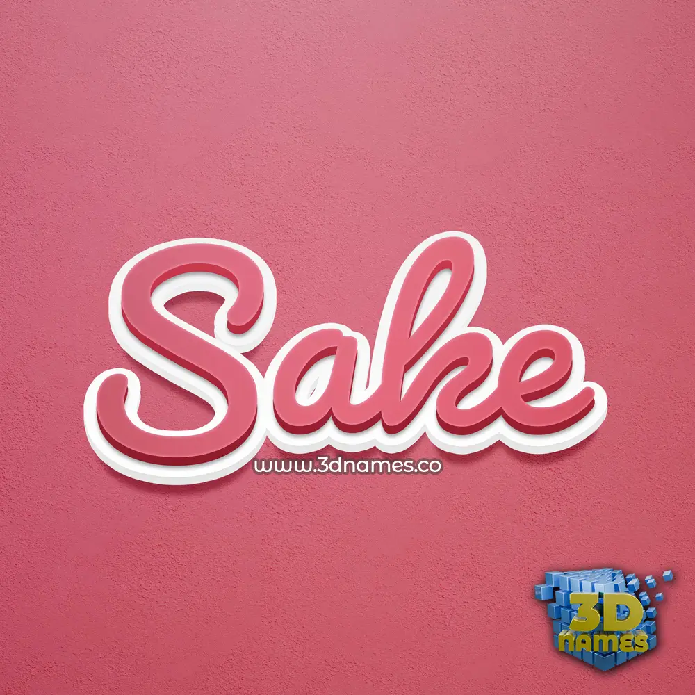 sake in Red Scribble style - 3D name wallpaper
