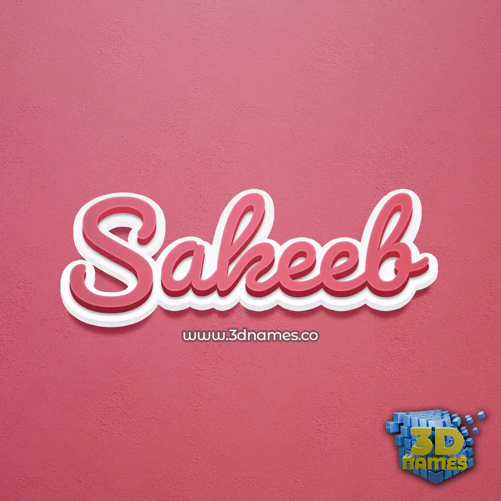 sakeeb in Red Scribble style - 3D name wallpaper