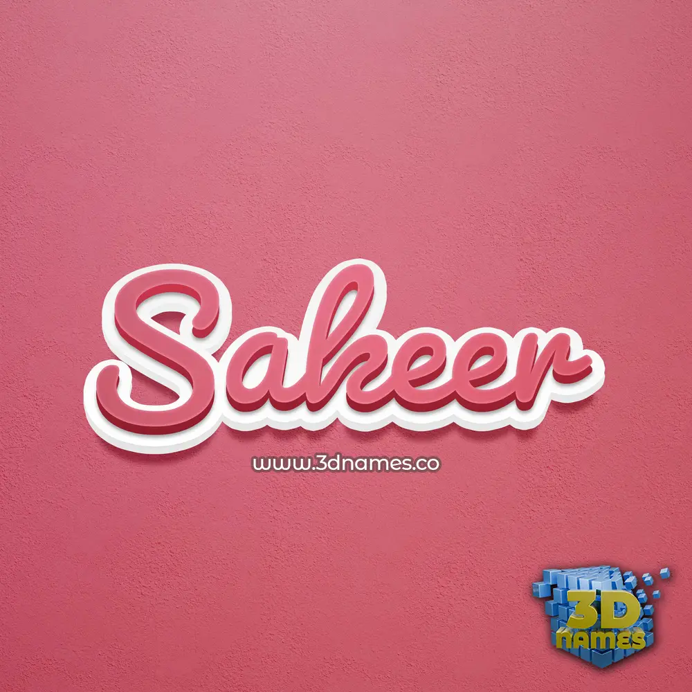 sakeer in Red Scribble style - 3D name wallpaper